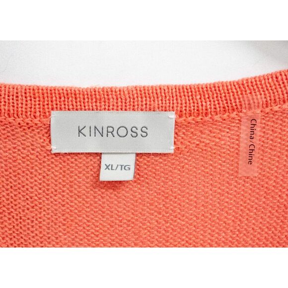 Kinross Orange V-Neck Sweater Soft Knit - Picture 5 of 9